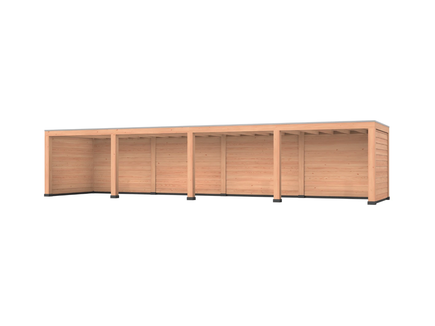 Douglas overkapping, 1200 x 300, met achterwand en twee zijwanden, Westwood Modern - Afbeelding 1